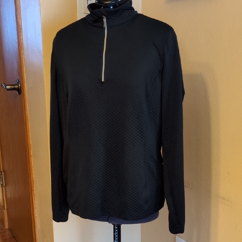 Lady Hagen Black Long Sleeve 1/4 Zip-Up Top, sz S - Picture 7 of 11